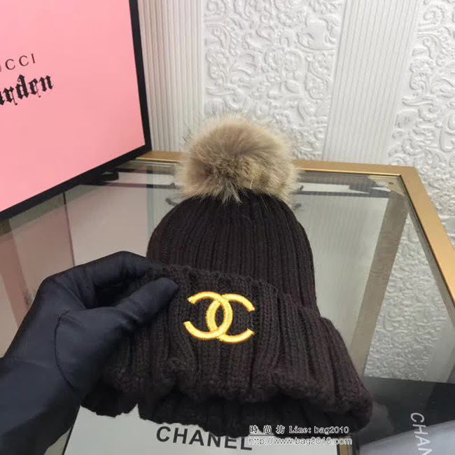 CHANEL香奈兒 2018秋冬專櫃款 時尚流行針織毛線帽 LLWJ8035